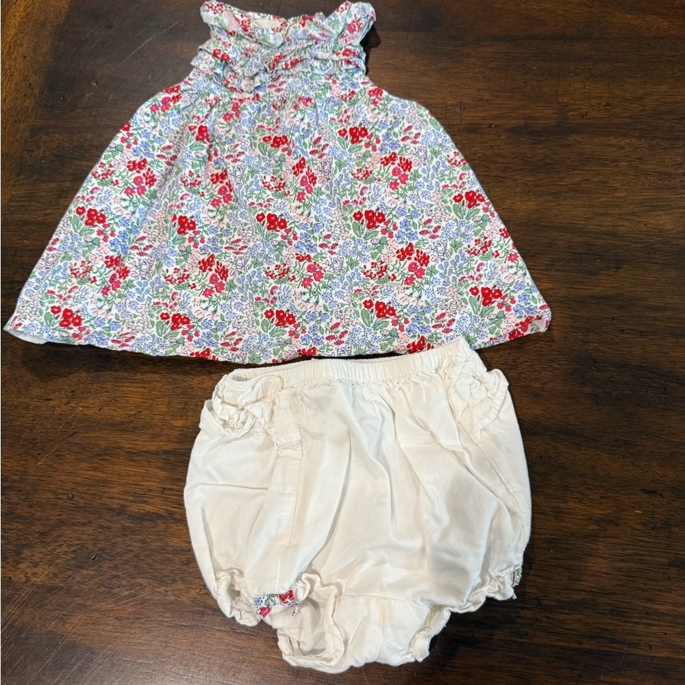 Janie and Jack Floral Dress and Cream Bloomers Set